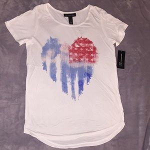 INC heart shape American Flag white T-shirt